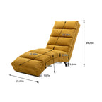 Ergonomic Linen Massage Chaise Lounge with Remote Control, Mustard Color, 5 Modes for Office, Living Room, Bedroom - Grand Goldman Shop