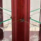 Corner Curio Cabinet Lighted Corner Display, Glass Display Shelf Shelving Bar cabinet with Tempered Glass Door, Bar Cabinet,Cabinet with Adjustable Shelf Glass Cabinet Shelves Bead Bulb Included - Grand Goldman Shop