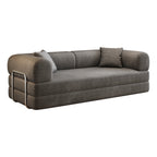 78.8' Compression Sofa,Convertible Floor Sofa Bed-with Pillow Back Support Armrest,Comfy Futon Couch Sleeper Bed,Loveseats Boneless Modular Sectional Sofa,Corduroy fabric,for Living Room,Bedroom,Grey - Grand Goldman Shop