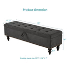 59' Bed Bench with Storage Grey Fabric - Grand Goldman Shop