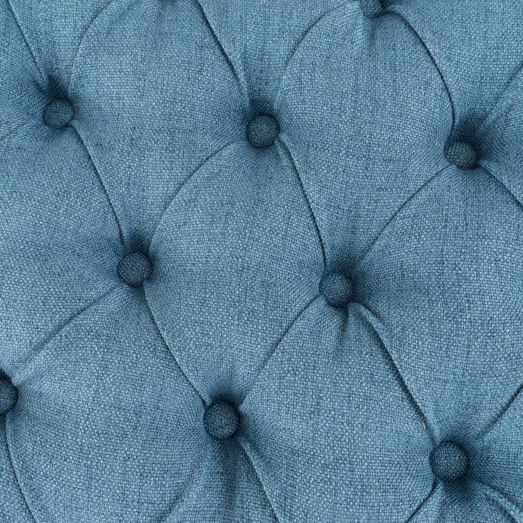 Juliana Storage Ottoman with Stylish Design in Blue Fabric and Birch Legs - Grand Goldman Shop