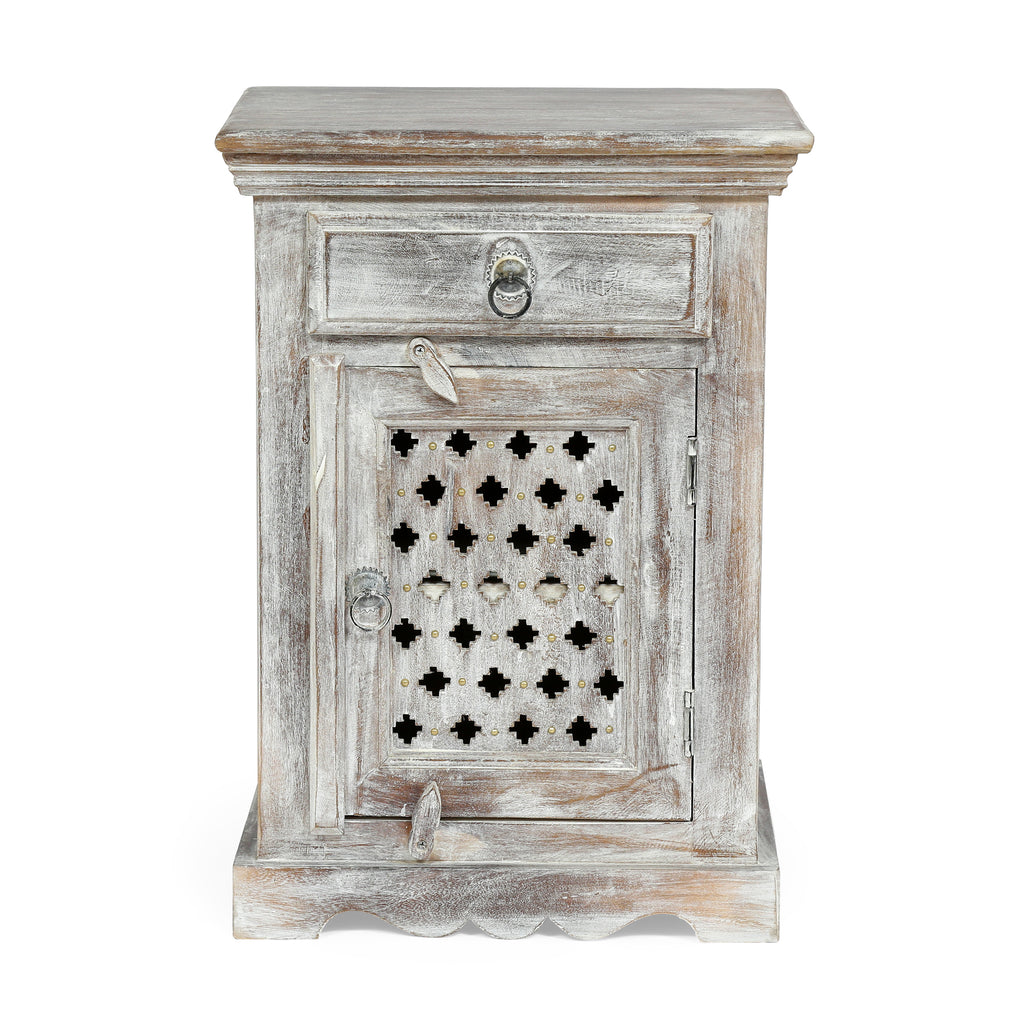 WOODEN NIGHTSTAND WITH 1 DRAWER 1 DOOR - Grand Goldman Shop