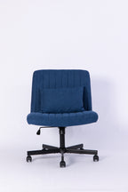 Modern Linen Blue Criss Cross Office Chair with Adjustable Height, Ergonomic Design, and Breathable Fabric in Blue Linen Mate