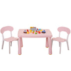 Kids Table and Chair Set, 3 Piece Toddler Table and Chair Set, Plastic Children Activity Tablefor Reading,Preschool,Drawing,T