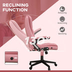 HOMCOM High Back Vibration Massage Office Chair with 6 Vibration Points, Heated Reclining PU Leather Computer Chair with Armr