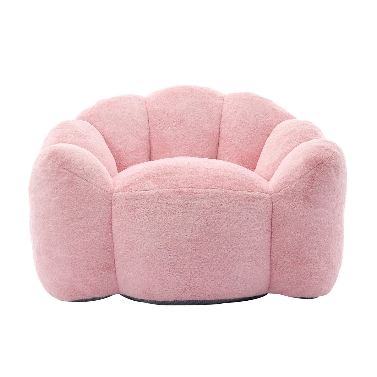 Lotus Style Compression Sofa Adult Bean Bag with Pull Ring in Pink Plush, 43.7 x 39.76 x 26.77 inches, No Installation Required - Grand Goldman Shop