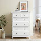 Modern 6 Drawers Dresser 6 Drawers Cabinet,Chest of Drawers Closet Organizers and Storage Clothes Storage Drawers Cabinet for Living Room, Farmhouse Dresser Organizer white - Grand Goldman Shop