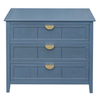 3-Drawer Cabinet for Bedroom, Living Room, or Study – Blue MDF American Furniture - Grand Goldman Shop
