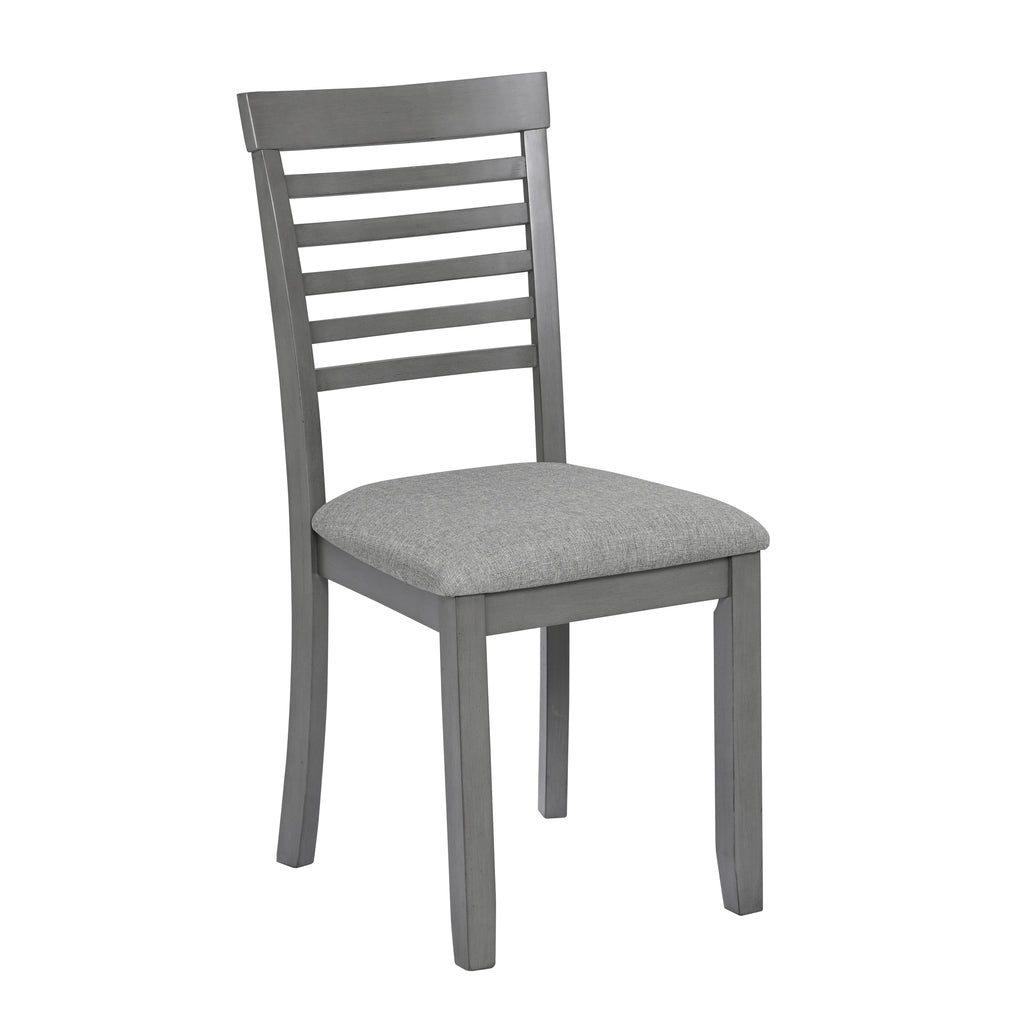 5PCs Modern Dining Set, Rectangular Wooden Dining Table with 4 Upholstered Chairs for Kitchen, Dining Room, Gray - Grand Goldman Shop