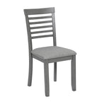 5PCs Modern Dining Set, Rectangular Wooden Dining Table with 4 Upholstered Chairs for Kitchen, Dining Room, Gray - Grand Goldman Shop