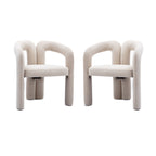 Contemporary Designed Velvet Fabric Upholstered Accent/Dining Chair /Barrel Side Chairs Kitchen Armchair for Living Room set of 2 (Beige Velvet) - Grand Goldman Shop