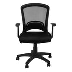 Office Chair, Adjustable Height, Swivel, Ergonomic, Armrests, Computer Desk, Work, Black Mesh, Black Metal, Contemporary, Mod