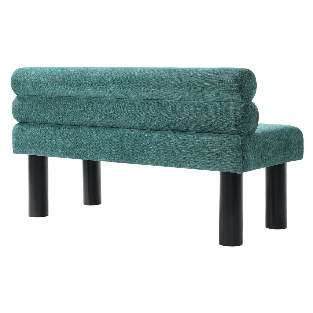 Upholstered Dining Bench, End of Bed, Entryway Bench, Ottoman for Dining Room, Bedroom, Living Room, Rubber Wood Leg 300 LBS Support, Green - Grand Goldman Shop