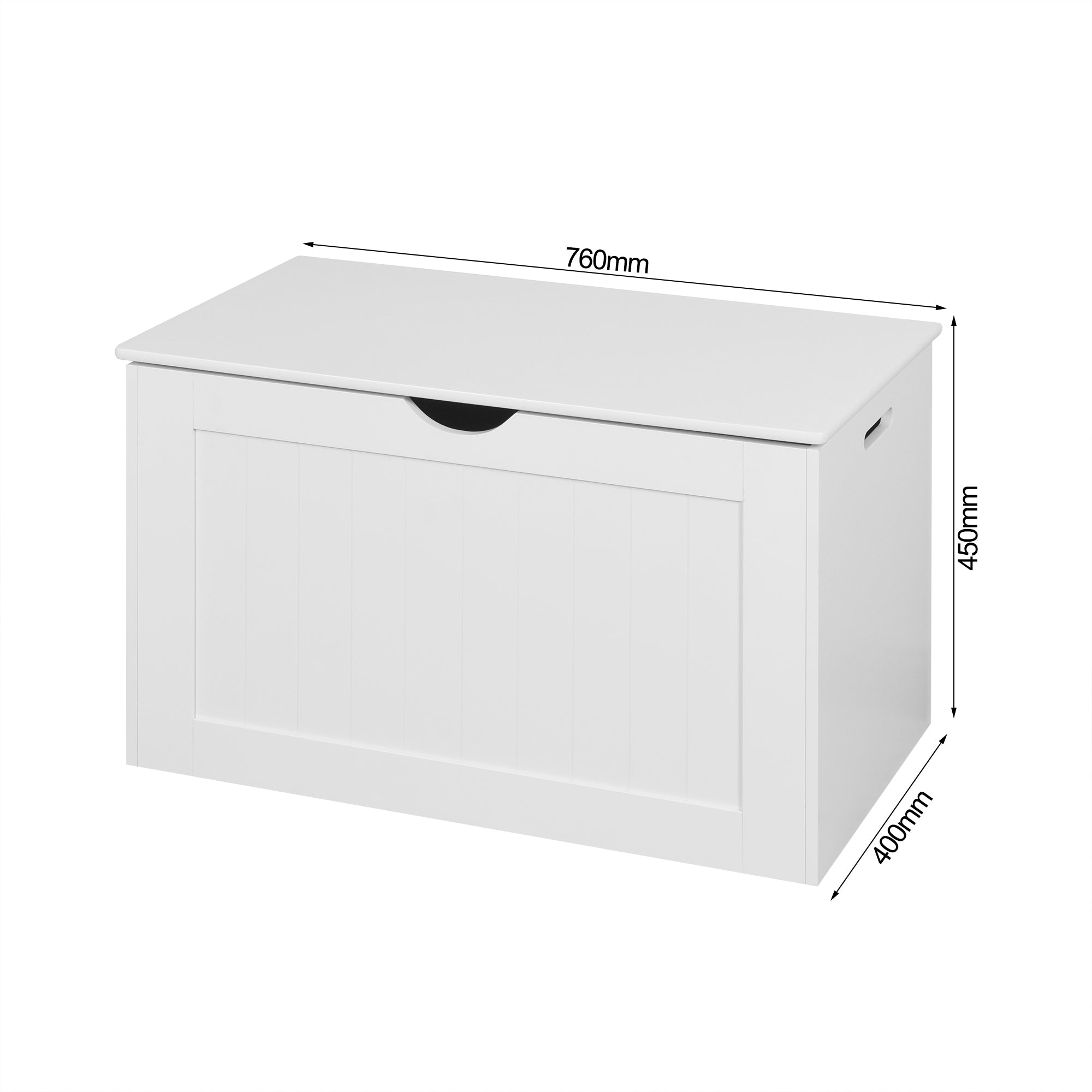 White Lift Top Entryway Storage Cabinet with 2 Safety Hinge, Wooden Toy Box - Grand Goldman Shop