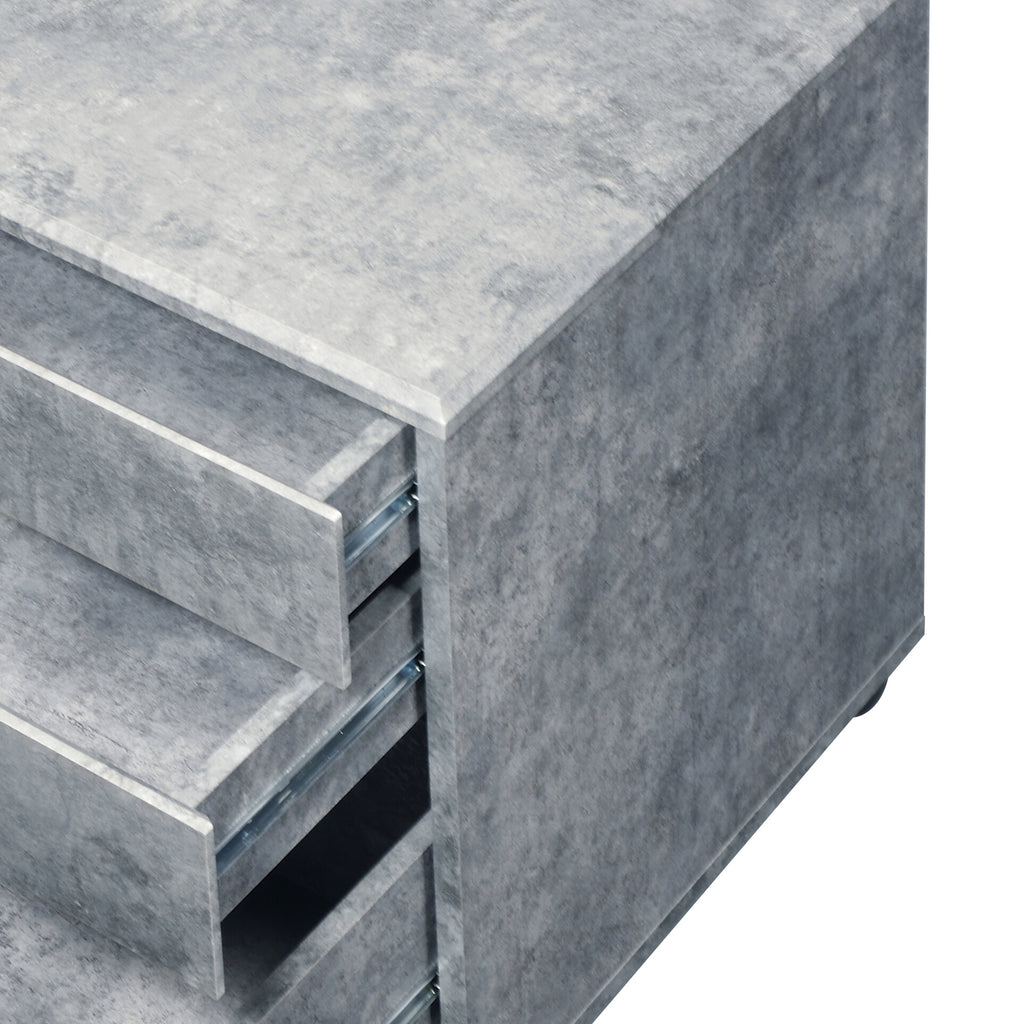 Jurgen Faux Concrete & Silver Finish File Cabinet - Grand Goldman