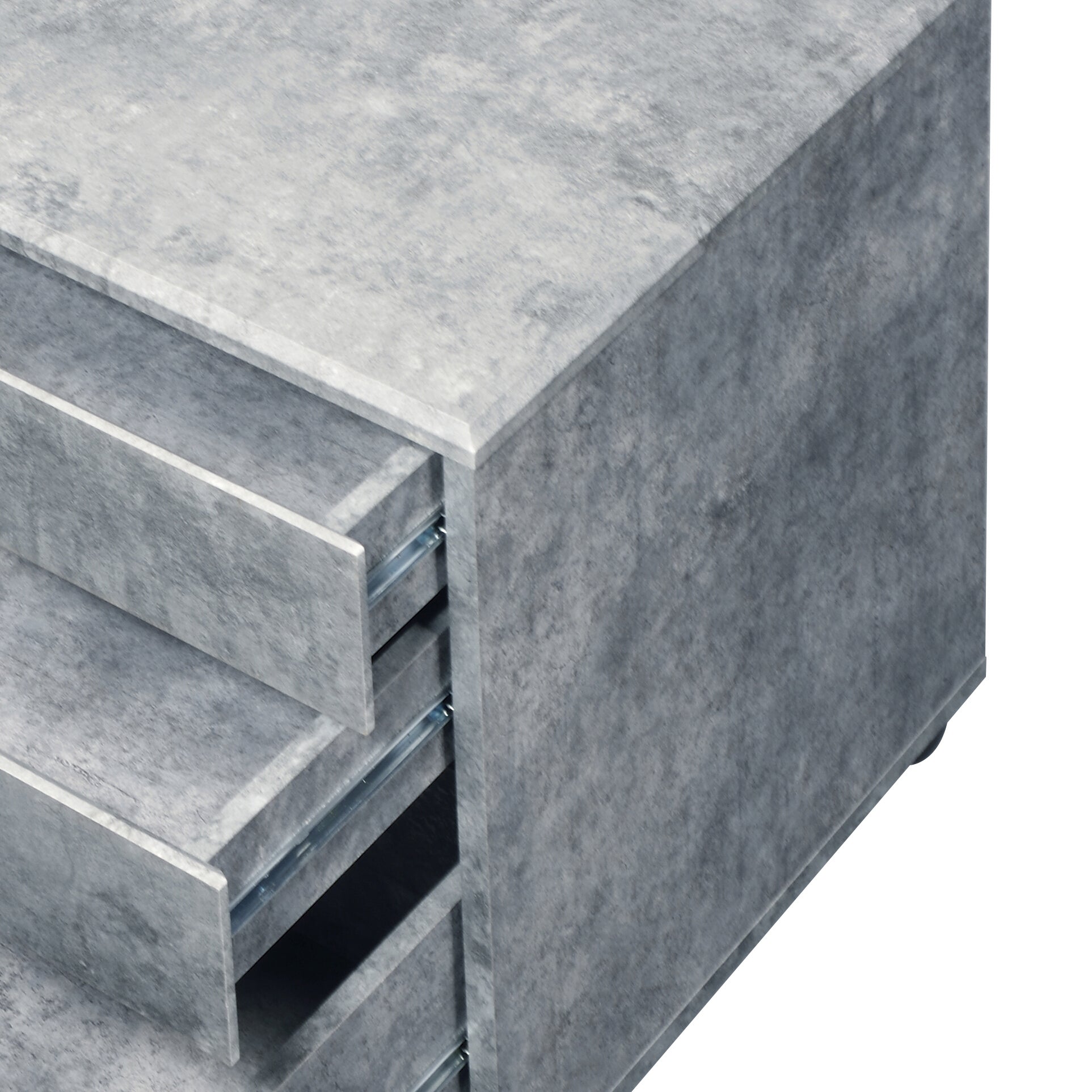 Jurgen Faux Concrete & Silver Finish File Cabinet - Grand Goldman