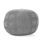Yuny Knitted Cotton 20 x 20 Round Pouf - Grand Goldman Shop