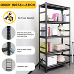 Storage Shelves 5 Tier Heavy Duty Metal Shelving Unit Adjustable Shelving Units and Storage Rack Kitchen Garage Shelf H72 * W35.4 * D15.7 - Grand Goldman Shop