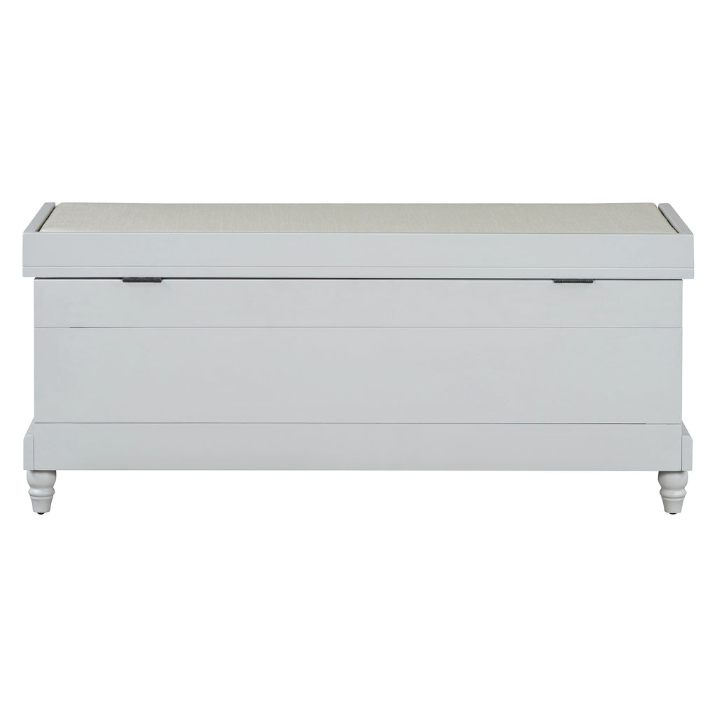 TREXM Classic Shoe Bench with Cushion and Three Drawers, Fluted Entryway Bench with Storage for Living Room, Entryway, and Hallways (Light Gray, OLD SKU: N715P207812E ) - Grand Goldman Shop