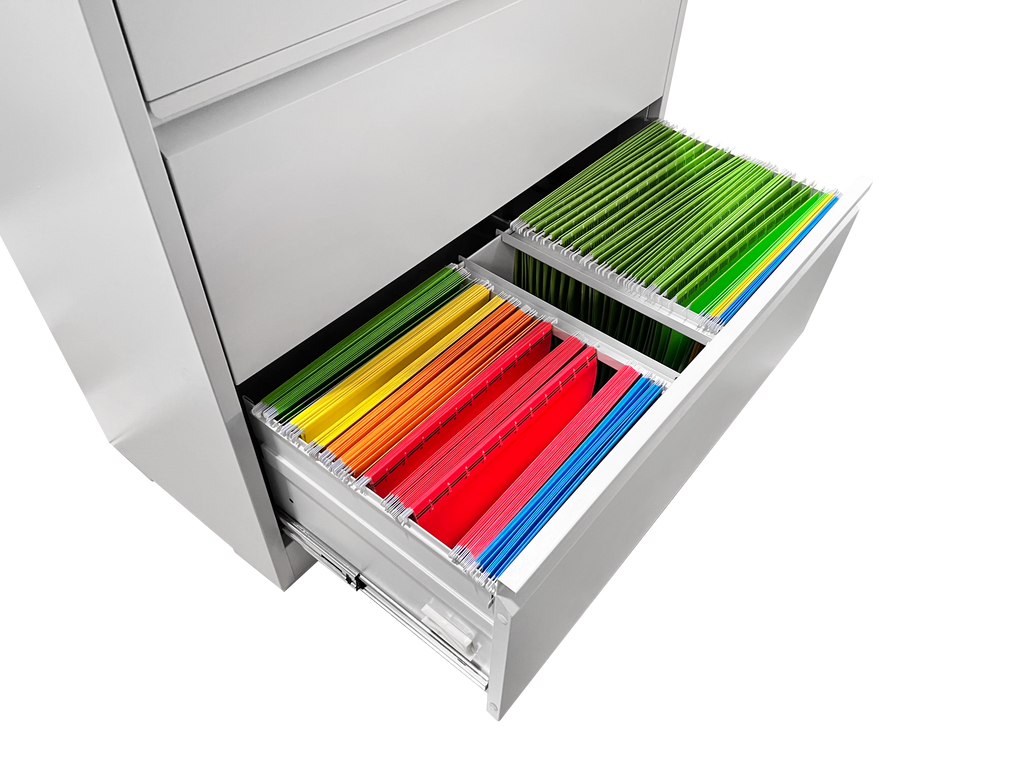 5 Drawer Metal Lateral File Cabinet , White Filing Cabinet with Lock, Lockable File Cabinet for Home Office, Locking Metal Fi