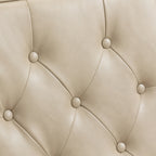 Modern Accent Chair Lounge Chair with Sturdy Wood Legs in Camel PU Leather for Living Room and Bedroom - Grand Goldman Shop