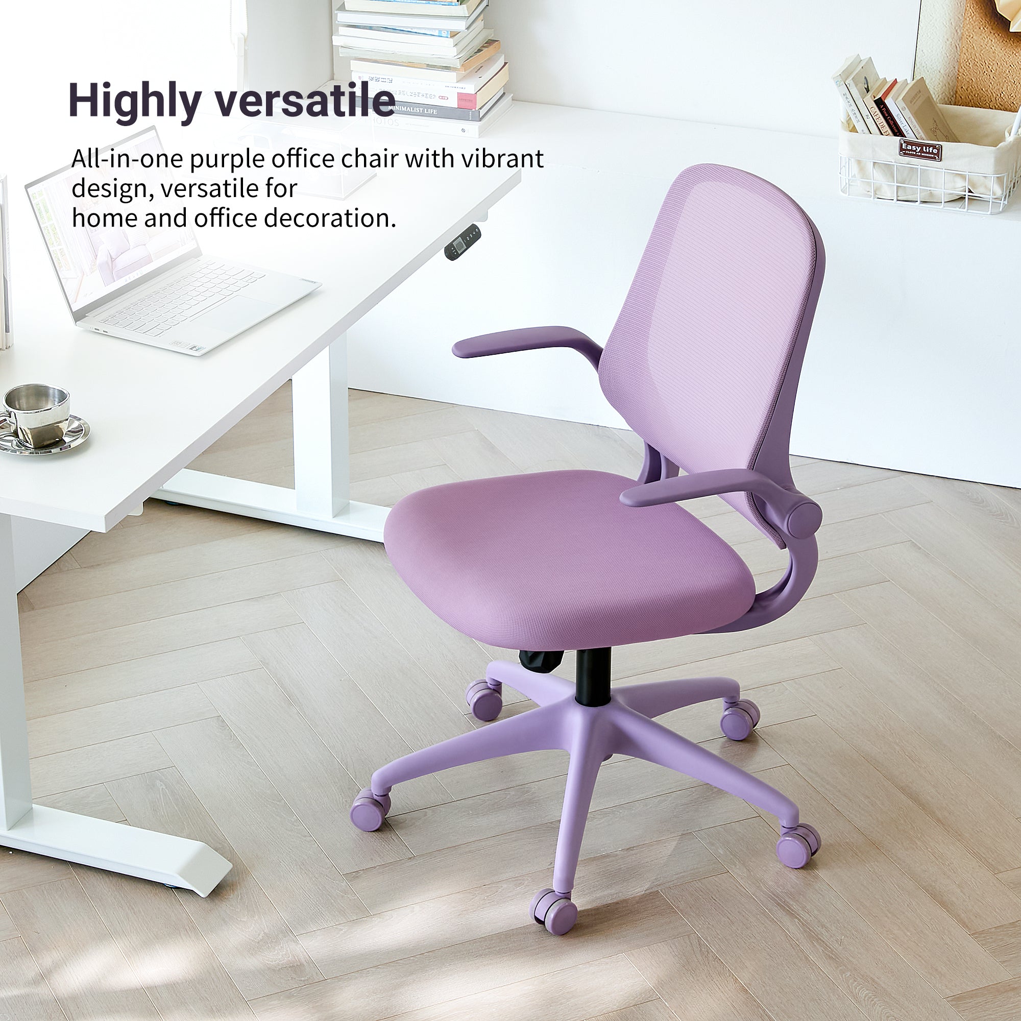 Ergonomic Color Office Chair 350LBS, Home Office, Mesh Back, Integrated Molded Foam, Comfortable Sitting, Flipping Armrest, F
