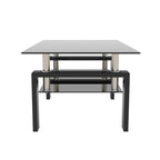 Rectangle Black Glass Coffee Table, Clear Coffee Table,Modern Side Center Tables for Living Room,Living Room Furniture (Old Sku:W24138125) - Grand Goldman Shop