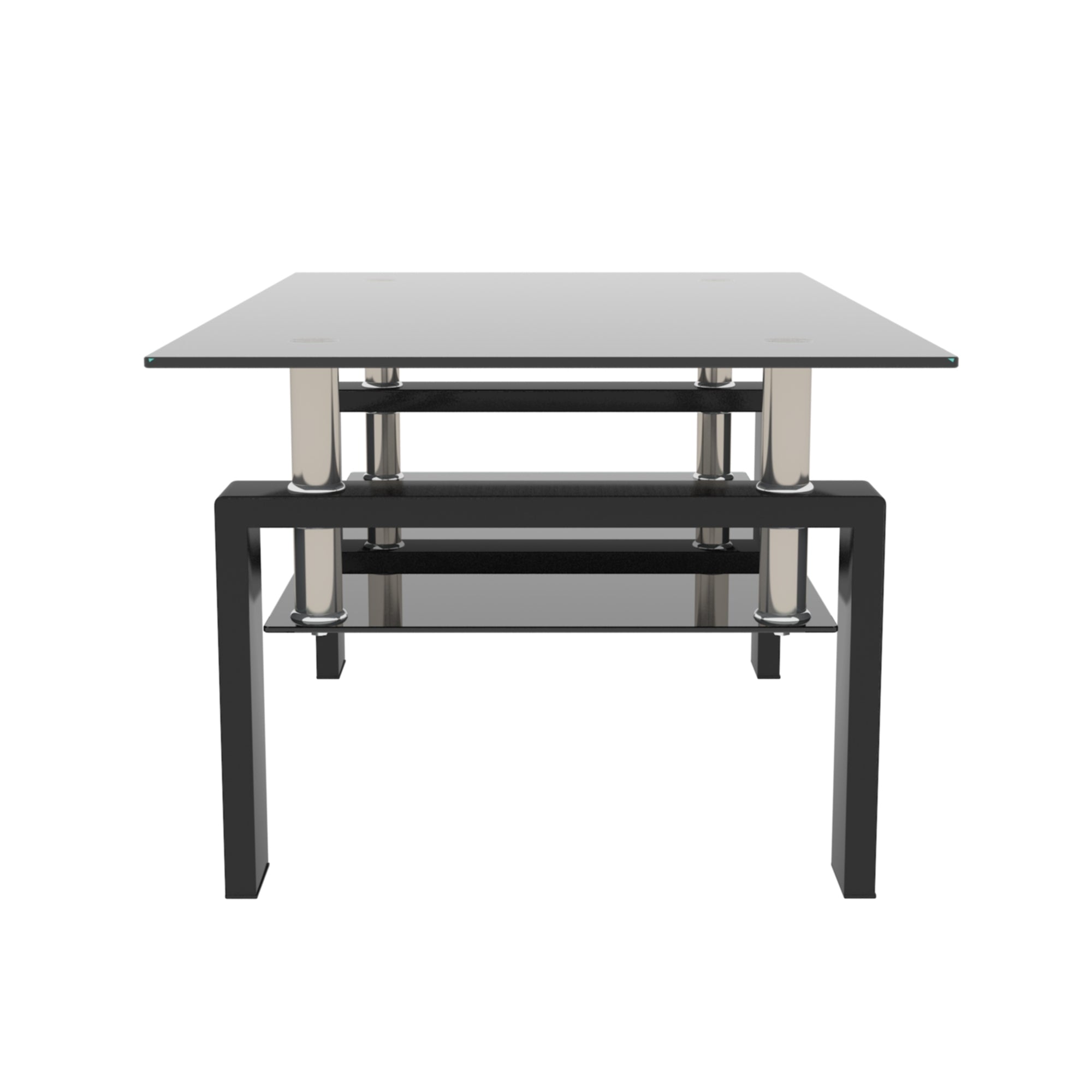 Rectangle Black Glass Coffee Table, Clear Coffee Table,Modern Side Center Tables for Living Room,Living Room Furniture (Old Sku:W24138125) - Grand Goldman Shop