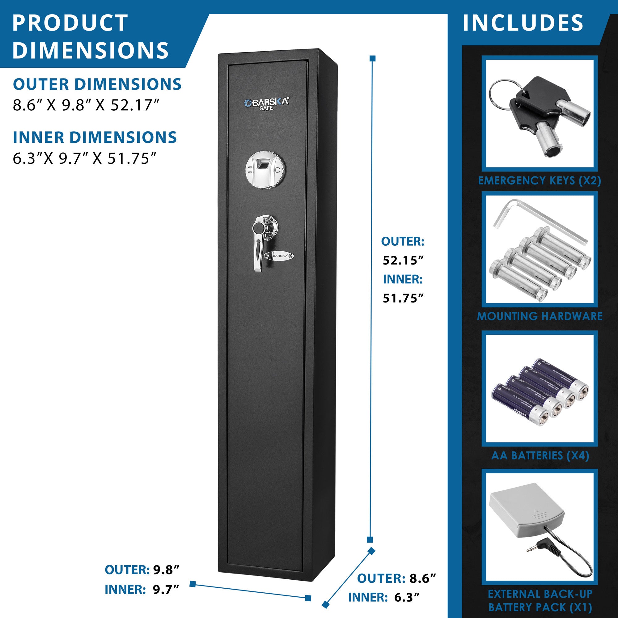 1 83 Cu Ft Biometric Rifle Safe - Grand Goldman