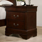1pc Nightstand Cherry Finish Louis Philippe Solid wood English Dovetail Construction Antique Nickle Hanging Pulls - Grand Goldman Shop