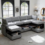 Modular Sectional Sofa, Convertible Sofa Seat With Storage, Sleeper Sectional Sofa Set, Fabric Flexible Modular Combinations for Living Room - Grand Goldman Shop