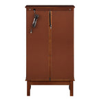 Lighted Curio Cabinet with Adjustable Shelves, Mirrored Back Panel, and Tempered Glass Doors, 3-Tier Cherry Finish - Grand Goldman Shop