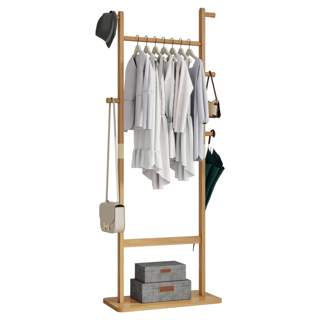 Solid wood hanger set 23.6*11*71 inches. This product is made of eco-friendly material, easy to assemble, elegant and stylish. It can be placed in the bedroom/entrance/living room (inatural ) - Grand Goldman Shop