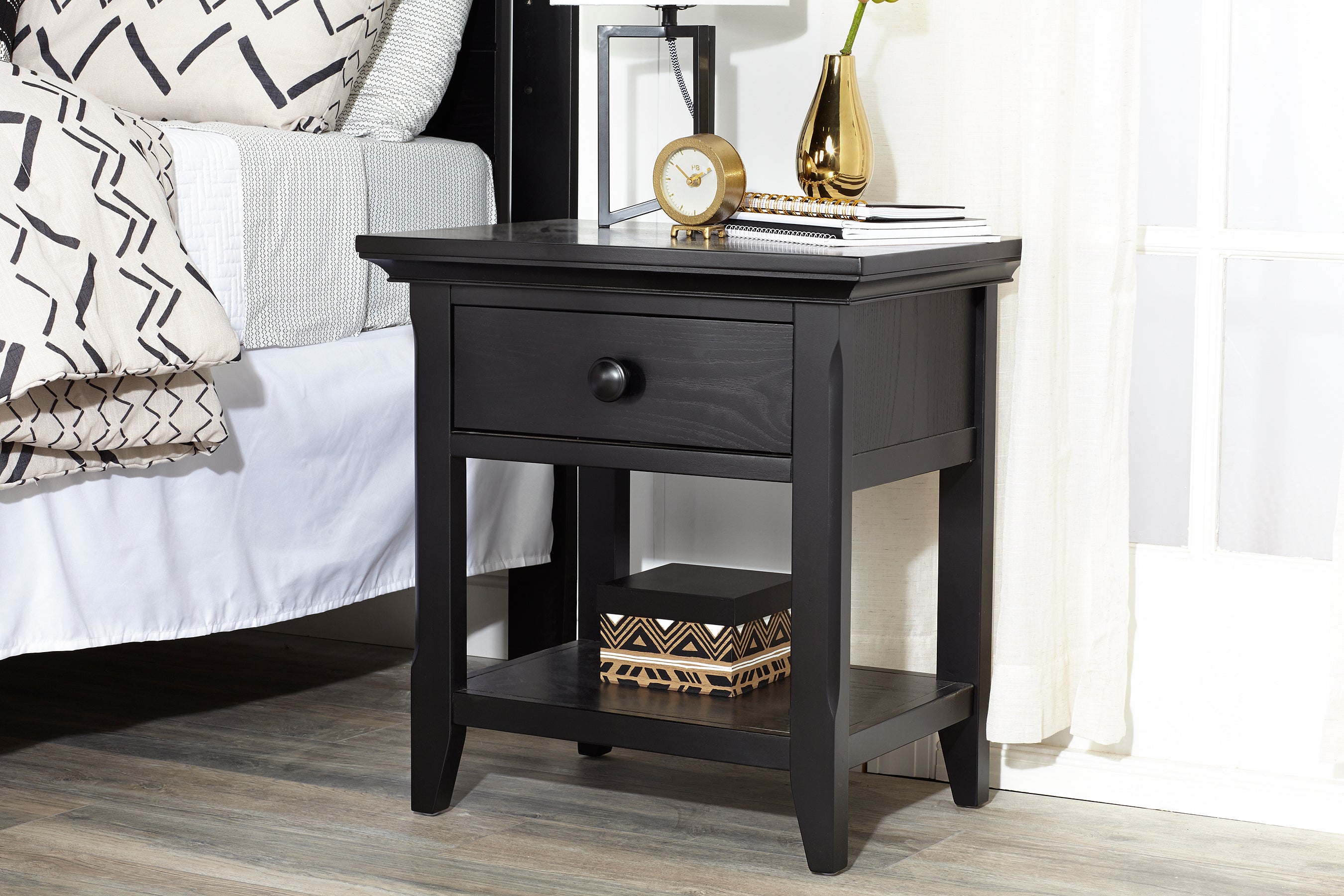 Overland Nightstand Forever Black - Grand Goldman