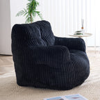 010-Soft Fluffy Corduroy Fabric Bean Bag Chair Filled With Memory Sponge,Black - Grand Goldman Shop
