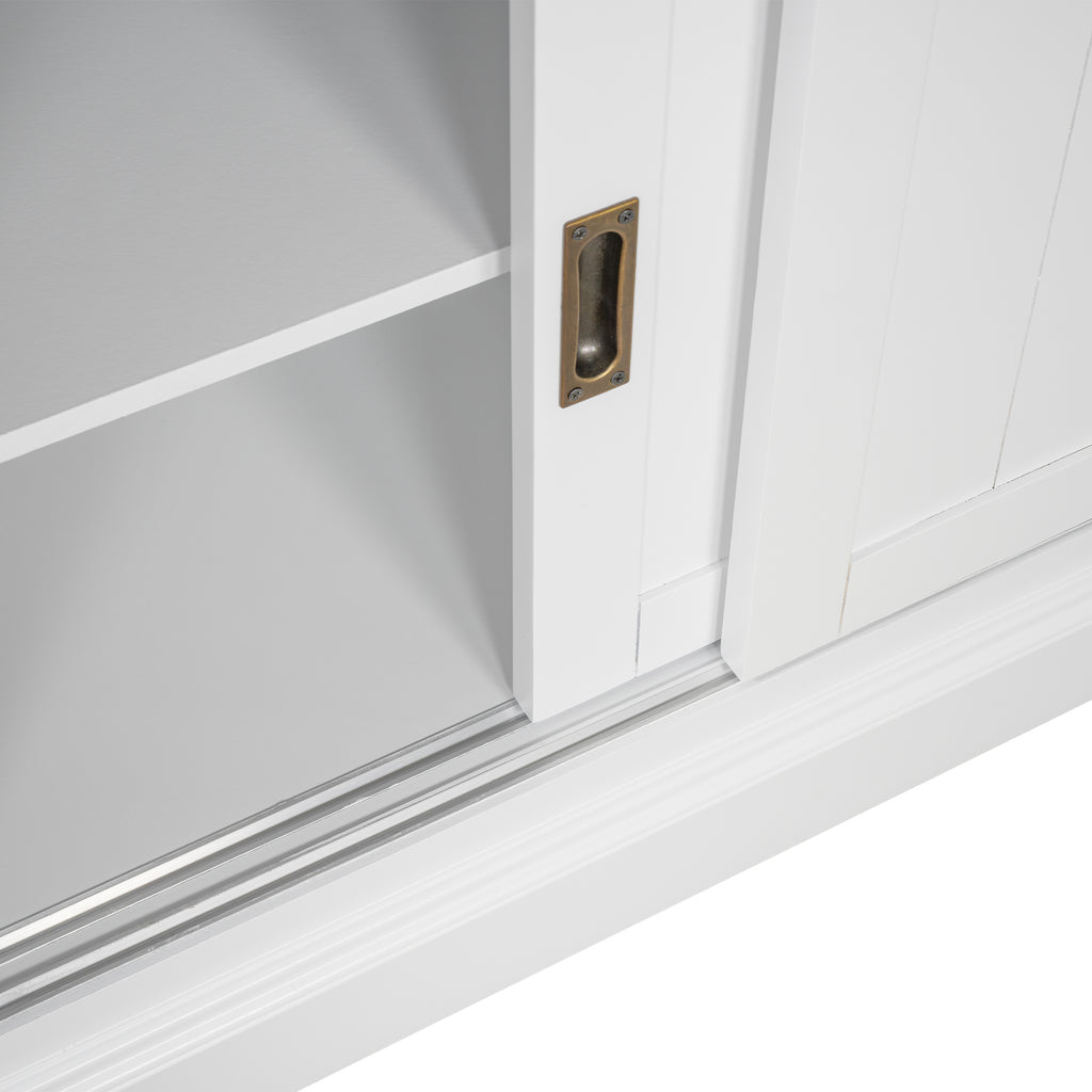 83.4'Tall Bookshelf Suite with LED Lighting, Modern Bookcase Suite with Sliding Doors,Drawers and Open Shelves,Storage Booksh