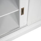 83.4'Tall Bookshelf Suite with LED Lighting, Modern Bookcase Suite with Sliding Doors,Drawers and Open Shelves,Storage Booksh