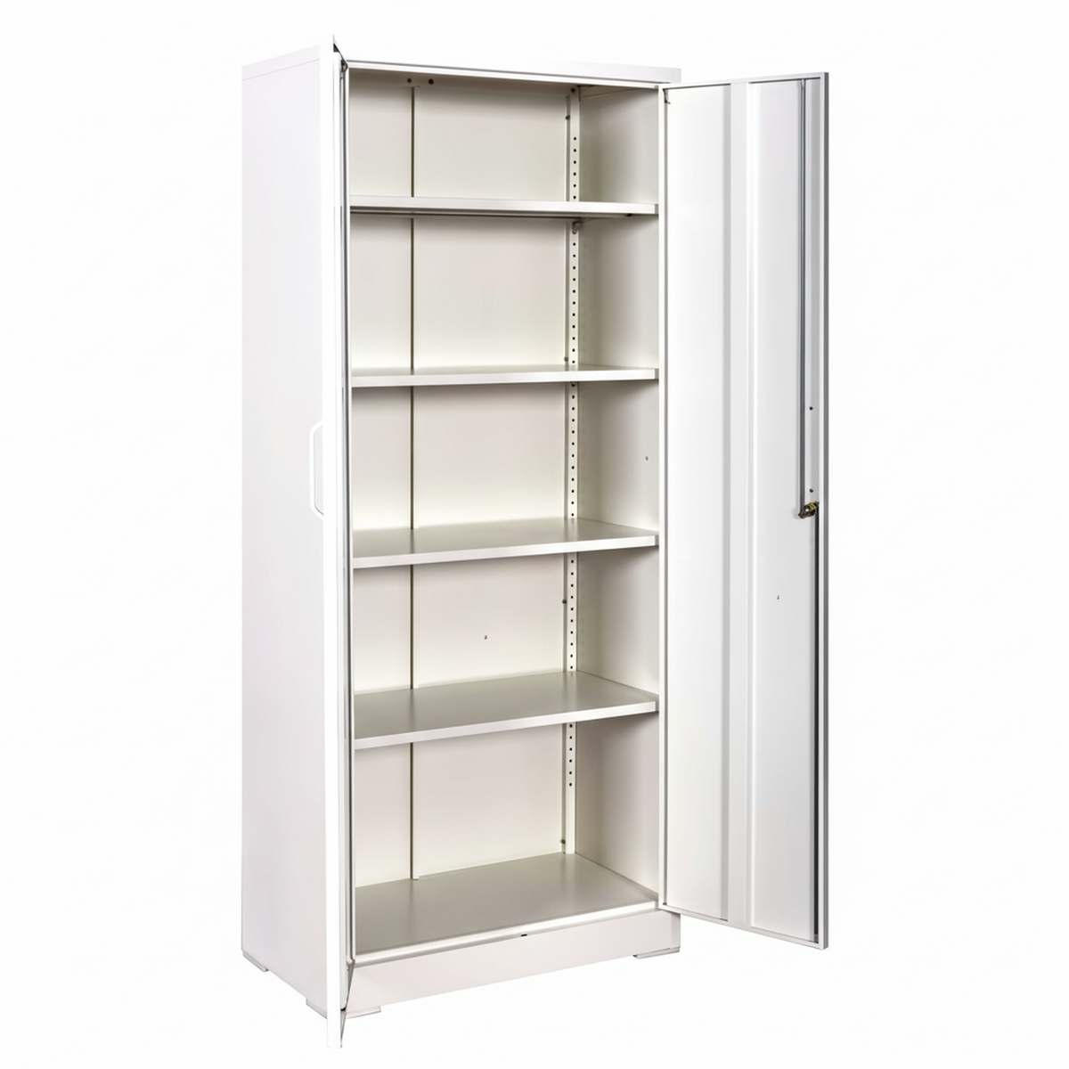 Ironclad 71' Cream White Metal Storage Cabinet with Locking Doors and 4 Adjustable Shelves, Heavy-Duty Steel for Garage, Laun
