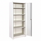 Ironclad 71' Cream White Metal Storage Cabinet with Locking Doors and 4 Adjustable Shelves, Heavy-Duty Steel for Garage, Laun