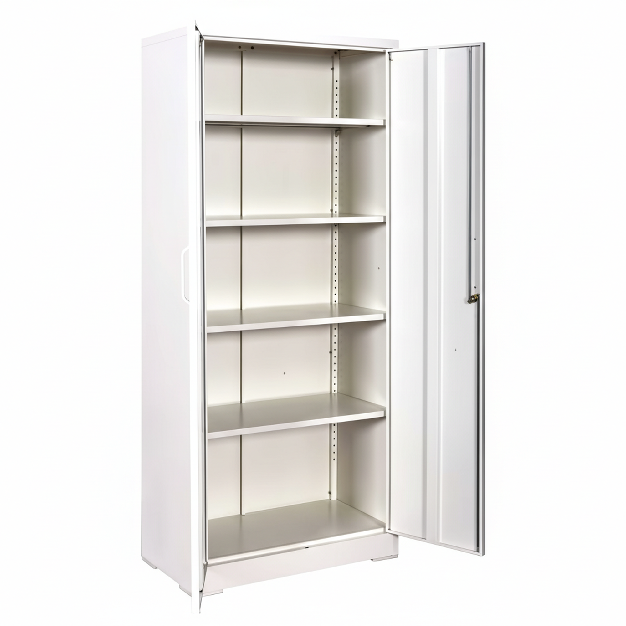 Ironclad 71' Cream White Metal Storage Cabinet with Locking Doors and 4 Adjustable Shelves, Heavy-Duty Steel for Garage, Laun