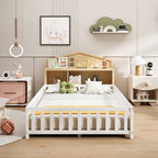 Headboard Storage Cabinet for Full-size Montessori Floor Bed Natural,Freely collocation - Grand Goldman Shop