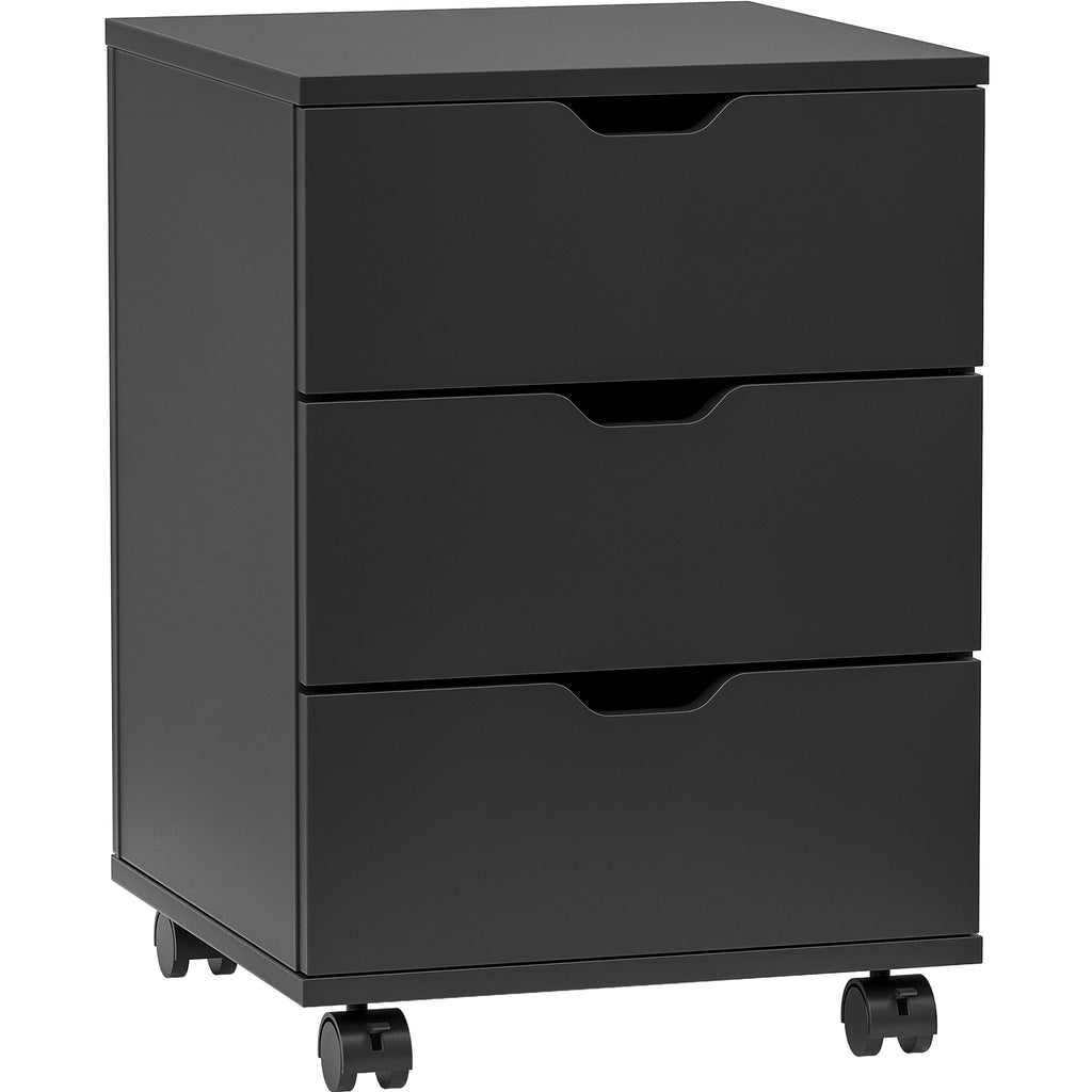 3-Drawer Vertical Filing Cabinet Rolling Wood Mobile File Cabinets Under Desk for Home Office with Casters (Fully Assembled) 