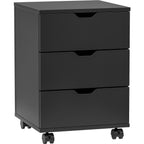3-Drawer Vertical Filing Cabinet Rolling Wood Mobile File Cabinets Under Desk for Home Office with Casters (Fully Assembled) 
