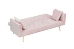 71 inch convertible love seat sofa, American retro pink velvet, suitable for small living room, bedroom, office - Grand Goldman Shop