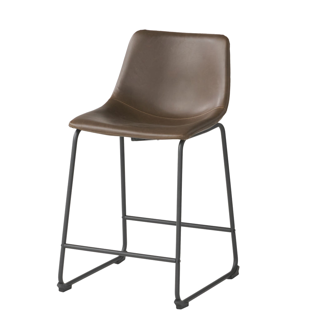 Vintage Style Brown 24-Inch Counter Stool (Set of 2) - Grand Goldman Shop