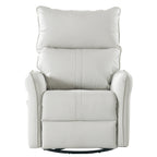 270° Power Swivel Rocker Recliner Chair, PU Leather Electric Glider Reclining Sofa with USB Ports, Power Swivel Glider, Rocking Chair,Nursery Recliners for Living Room Bedroom(Light Gray+270°Swivel) - Grand Goldman Shop