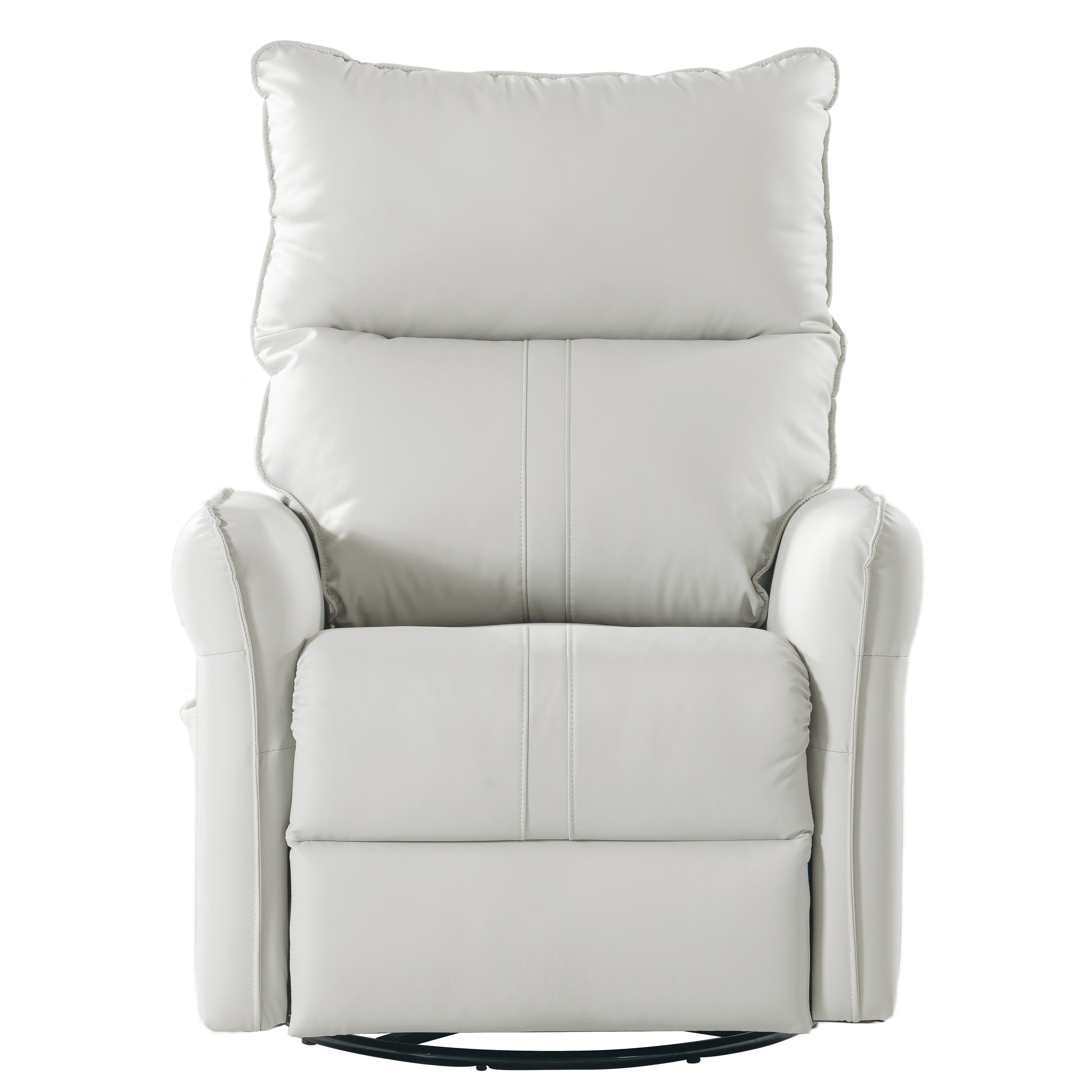 270° Power Swivel Rocker Recliner Chair, PU Leather Electric Glider Reclining Sofa with USB Ports, Power Swivel Glider, Rocking Chair,Nursery Recliners for Living Room Bedroom(Light Gray+270°Swivel) - Grand Goldman Shop
