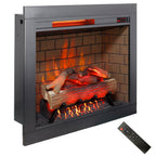 28 inch Infrared Electric Fireplace with Removable Trim kit Insert, Touch Panel Home Decor Heater, Smokeless Firebox With Fire Crackling Sound - Grand Goldman Shop