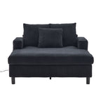 UNITED WE WIN Modern Corduroy Oversized Recliner Sofa with Deep Seat, 3 Pillows, USB Charging, RGB LED Light Strip, Cup Holder, Side Pocket - Suitable for Living Room and Bedroom - Grand Goldman Shop