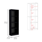 Duette 3 Piece Home Bookcase set, 74' Wide with 11 Shelves and Two-Door Cabinet ,  Living Room Set Set  Black | Premium Home 